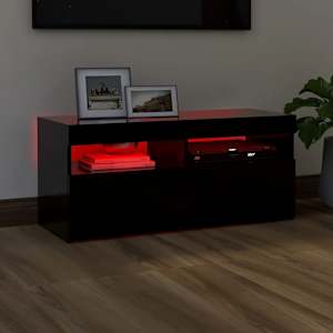 TV skříňka s LED osvětlením černá 90 x 35 x 40 cm - obrázek 5