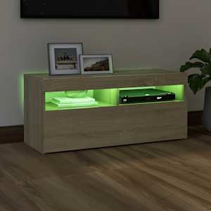 TV skříňka s LED osvětlením dub sonoma 90 x 35 x 40 cm - obrázek 4