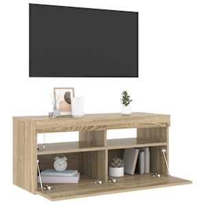 TV skříňka s LED osvětlením dub sonoma 90 x 35 x 40 cm - obrázek 14
