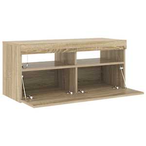 TV skříňka s LED osvětlením dub sonoma 90 x 35 x 40 cm - obrázek 7