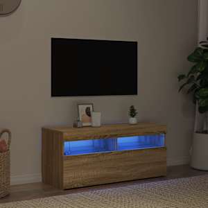 TV skříňka s LED osvětlením dub sonoma 90 x 35 x 40 cm - obrázek 1