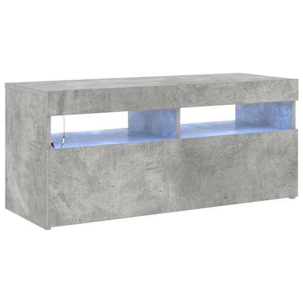 vidaXL telerialus LED-tuledega, betoonhall, 90 x 35 x 40 cm