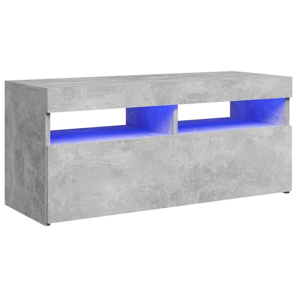 vidaXL TV skříňka s LED osvětlením betonově šedá 90 x 35 x 40 cm