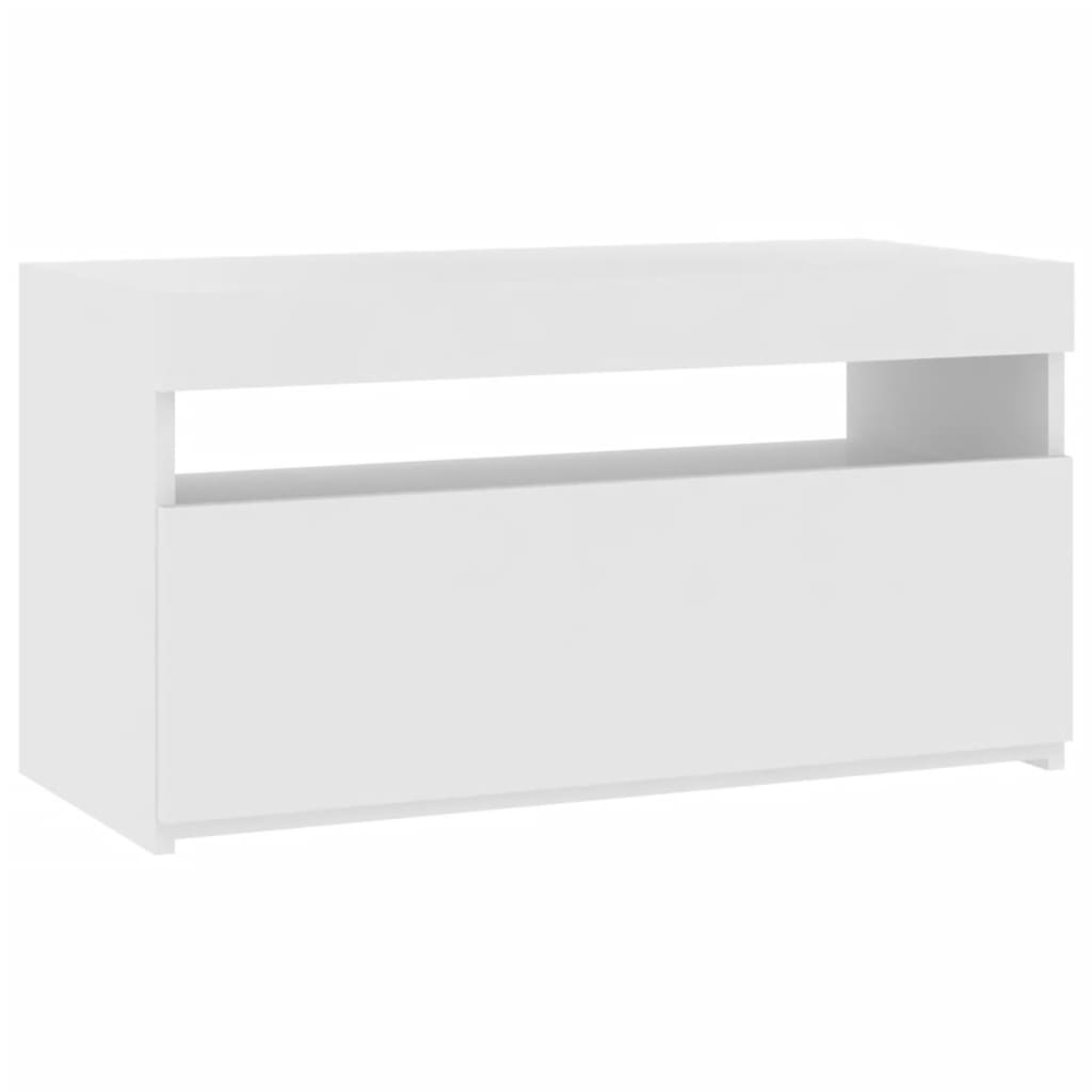 vidaXL TV skříňka s LED osvětlením bílá 75 x 35 x 40 cm