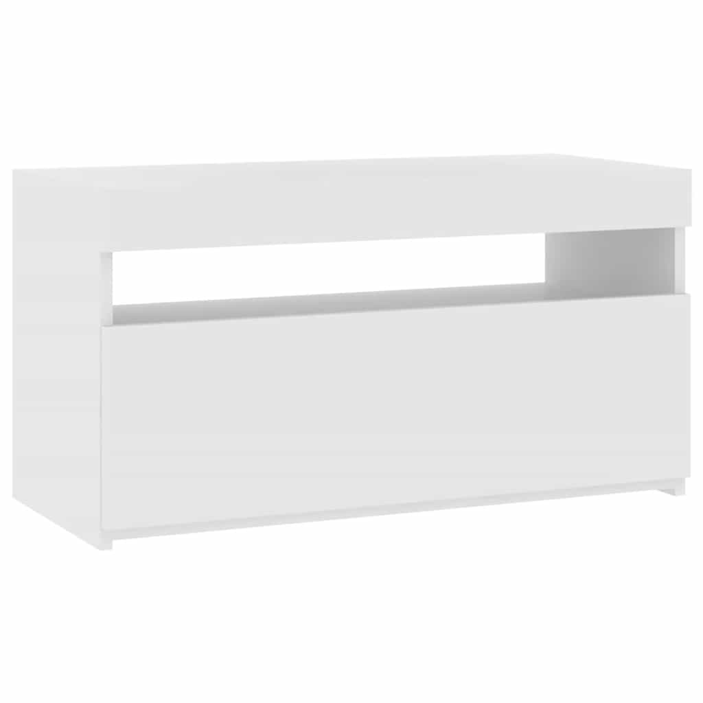 vidaXL TV skříňka s LED osvětlením bílá 75 x 35 x 40 cm