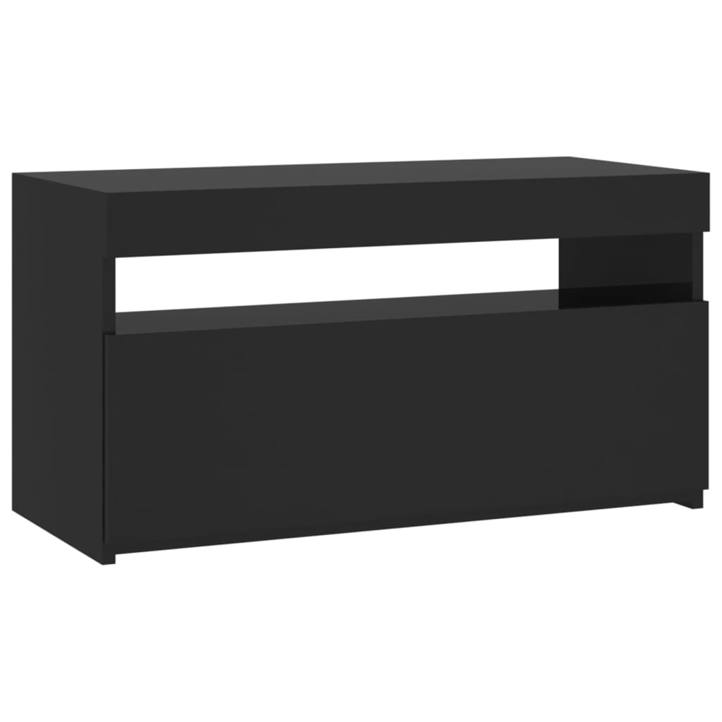 vidaXL TV skříňka s LED osvětlením černá 75 x 35 x 40 cm