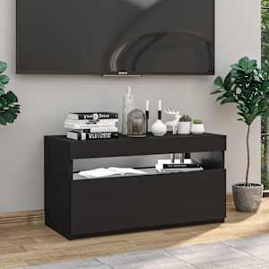 TV skříňka s LED osvětlením černá 75 x 35 x 40 cm - obrázek 3