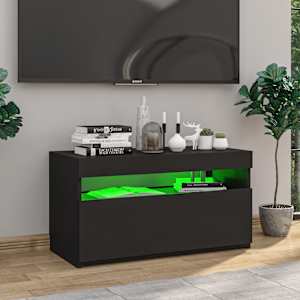 TV skříňka s LED osvětlením černá 75 x 35 x 40 cm - obrázek 4