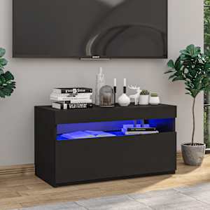 TV skříňka s LED osvětlením černá 75 x 35 x 40 cm - obrázek 1