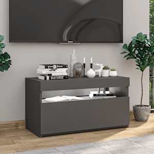 vidaXL Televizoriaus spintelė su LED ap&scaron;vietimu, pilka, 75x35x40cm