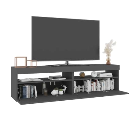vidaXL TV-benker 2 stk med LED-lys grå 75x35x40 cm