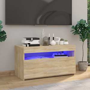 TV skříňka s LED osvětlením dub sonoma 75 x 35 x 40 cm - obrázek 1