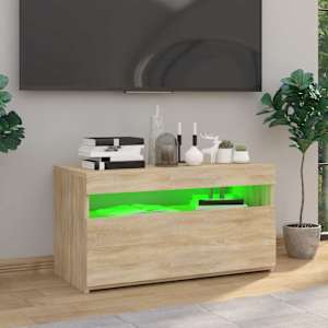 TV skříňka s LED osvětlením dub sonoma 75 x 35 x 40 cm - obrázek 4