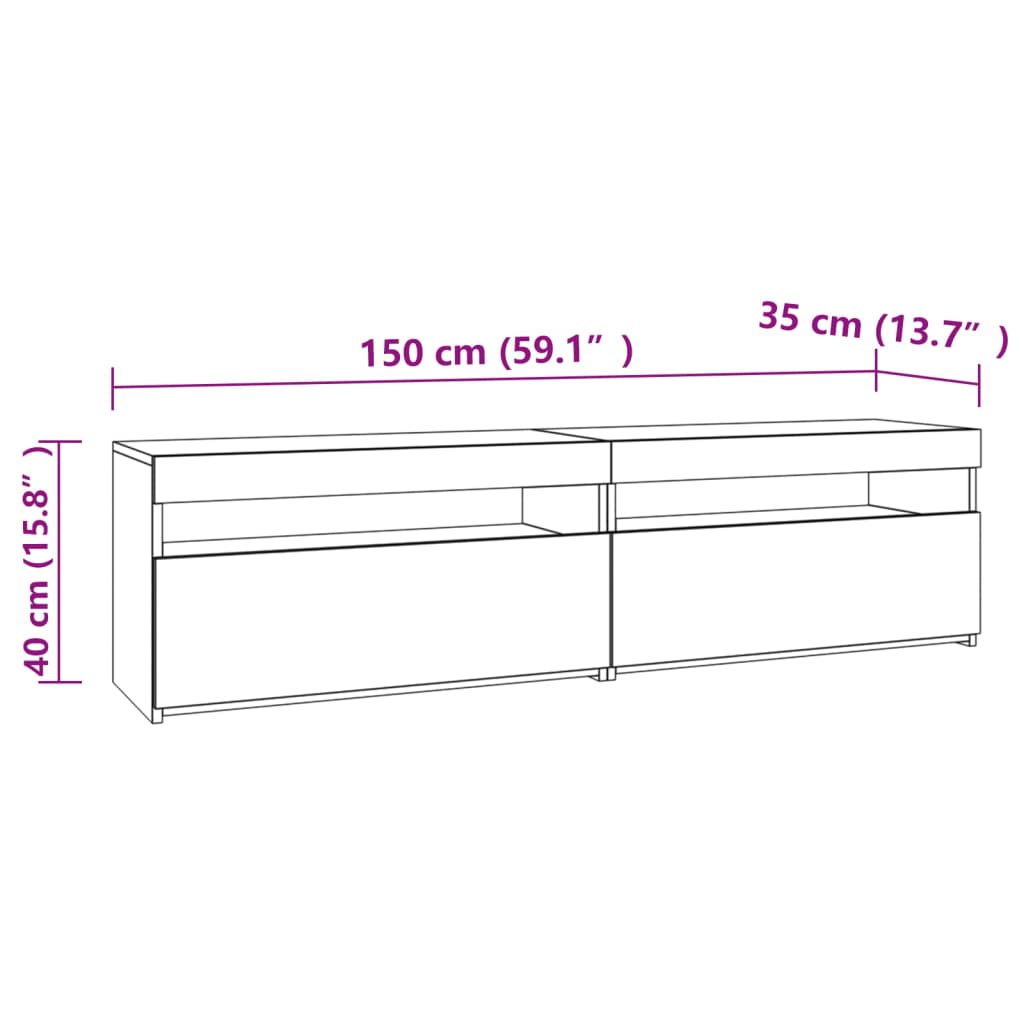 TV skříňky s LED osvětlením 2 ks dub sonoma 75 x 35 x 40 cm - obrázek 16