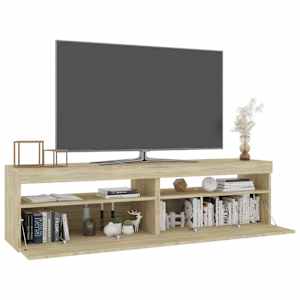 vidaXL TV Cabinets 2 pcs with LED Lights Sonoma Oak 75x35x40 cm