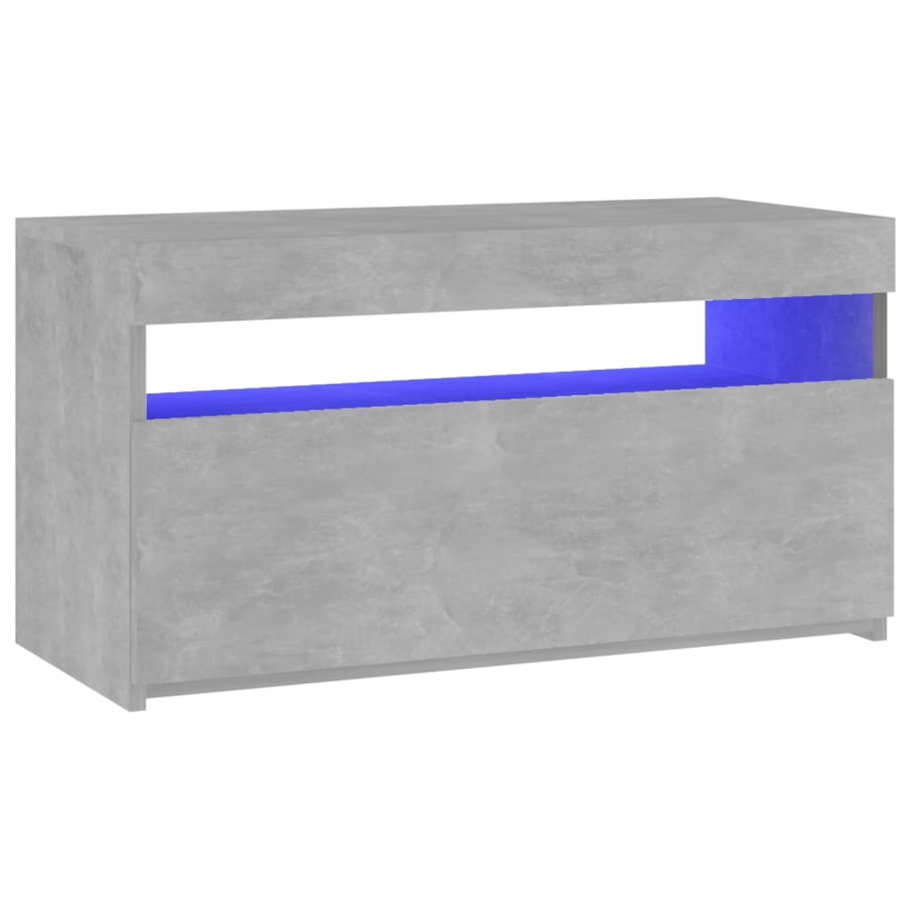 TV ormarić s LED svjetlima siva boja betona 75 x 35 x 40 cm