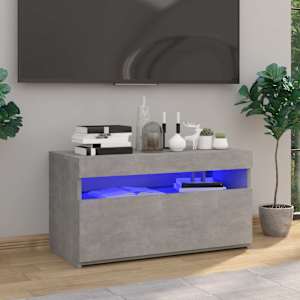 TV skříňka s LED osvětlením betonově šedá 75 x 35 x 40 cm - obrázek 1