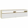 vidaXL telerialused LED-tuledega, 2 tk, valge, Sonoma tamm 75x35x40 cm