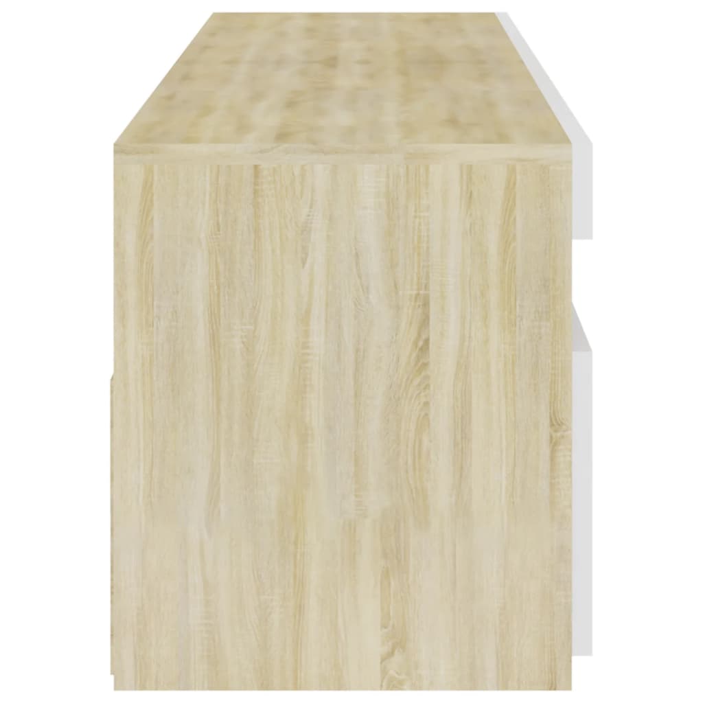 2 db fehér-sonoma színű TV-szekrény LED-világítással 75x35x40cm