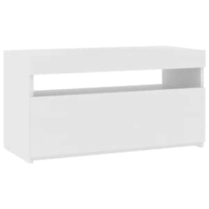 TV skříňka s LED osvětlením bílá vysoký lesk 75 x 35 x 40 cm - obrázek 2