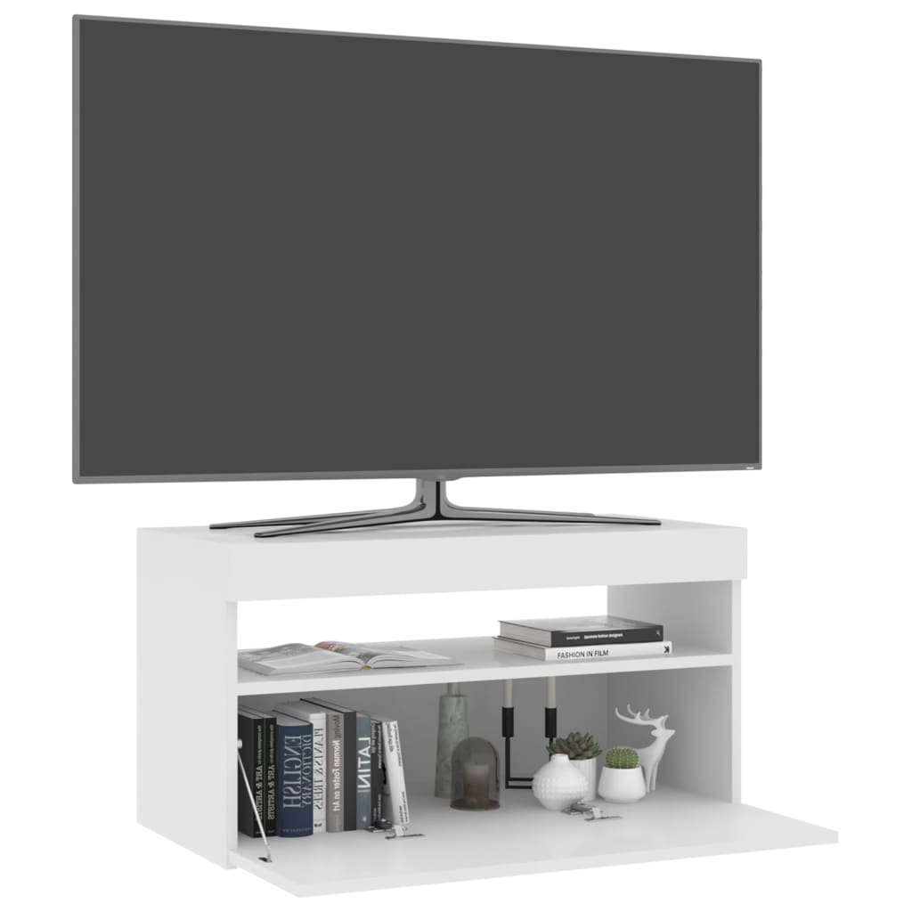 

vidaXL Tv-meubel met LED-verlichting 75x35x40 cm hoogglans wit