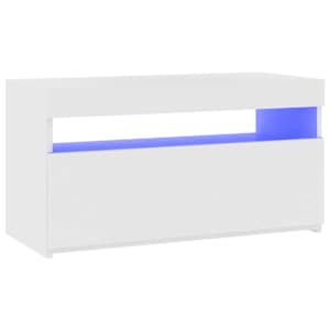 TV skříňka s LED osvětlením bílá vysoký lesk 75 x 35 x 40 cm - obrázek 16