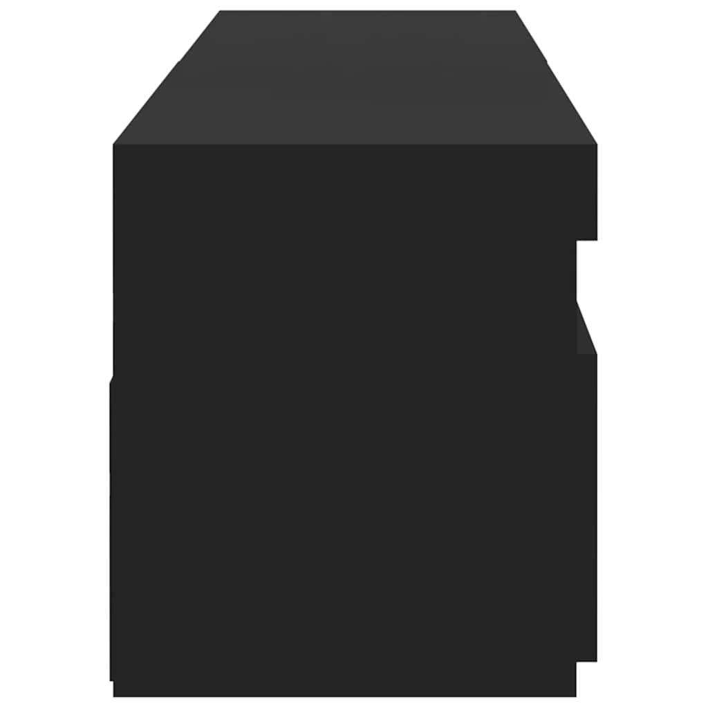 2 db magasfényű fekete TV-szekrény LED-világítással 75x35x40 cm