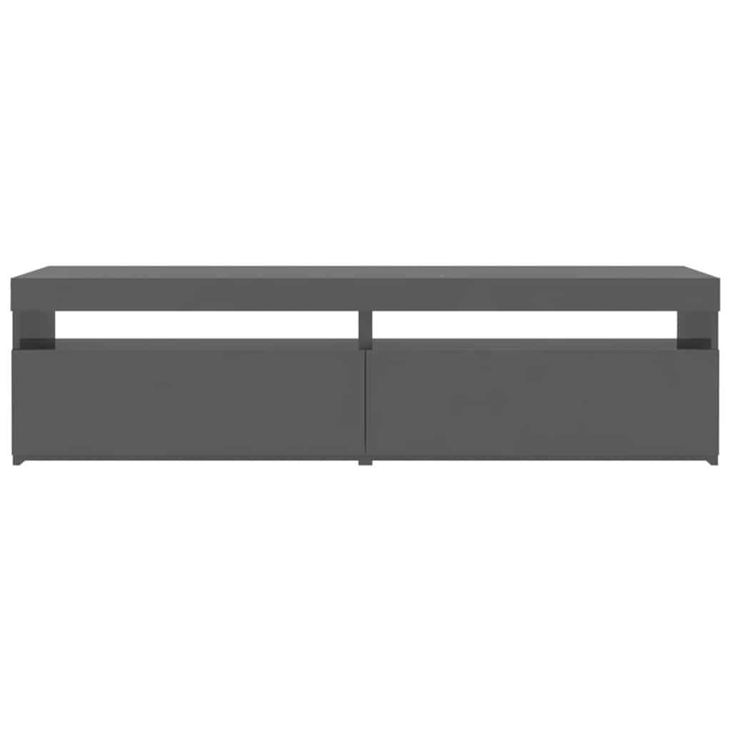 2 db magasfényű szürke TV-szekrény LED-világítással 75x35x40 cm