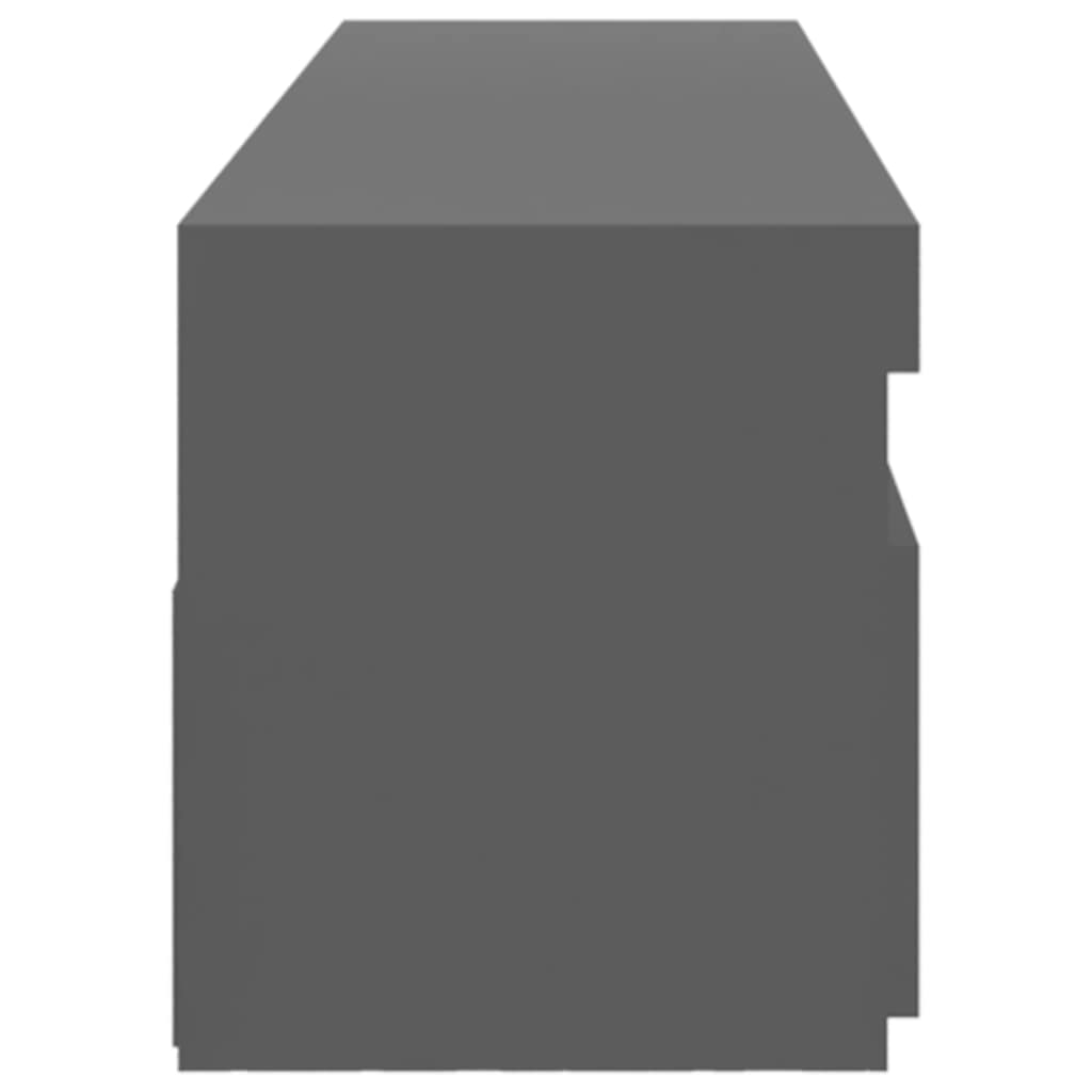 2 db magasfényű szürke TV-szekrény LED-világítással 75x35x40 cm