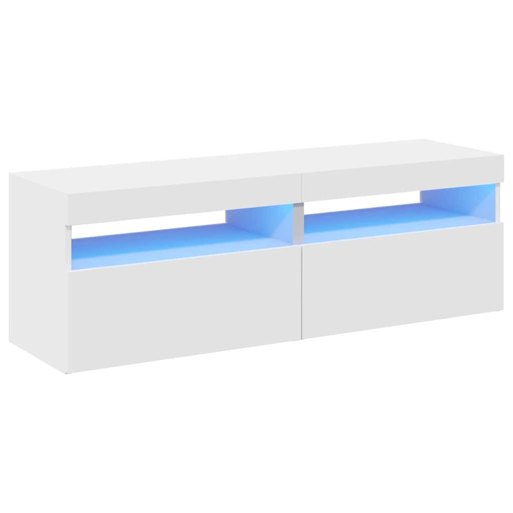 Thumbnail - vidaXL TV-Schränke mit LED-Leuchten 2 Stk. Weiß 60x35x40cm