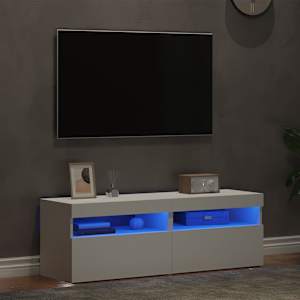 TV omarica z LED lučkami 2 kosa bela 60x35x40 cm
