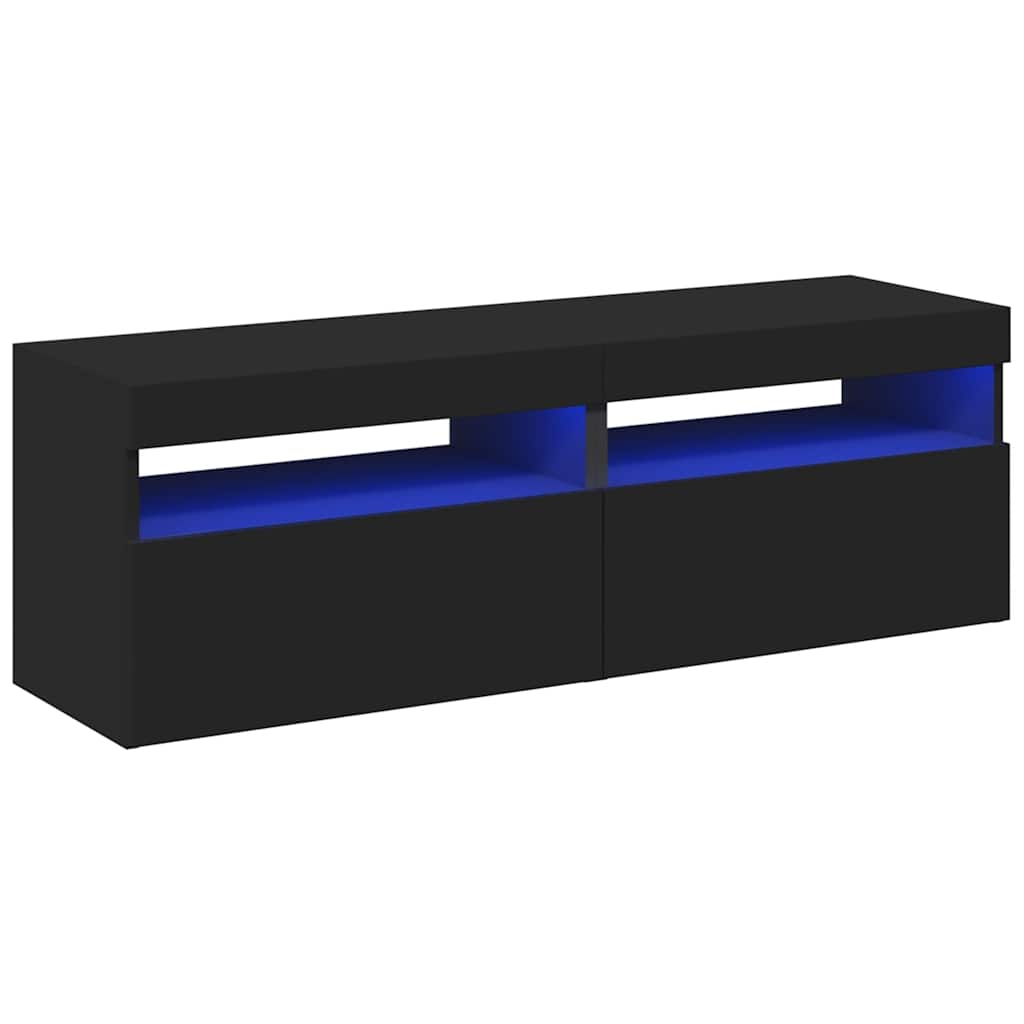 vidaXL TV skříňky s LED osvětlením 2 ks černé 60 x 35 x 40 cm