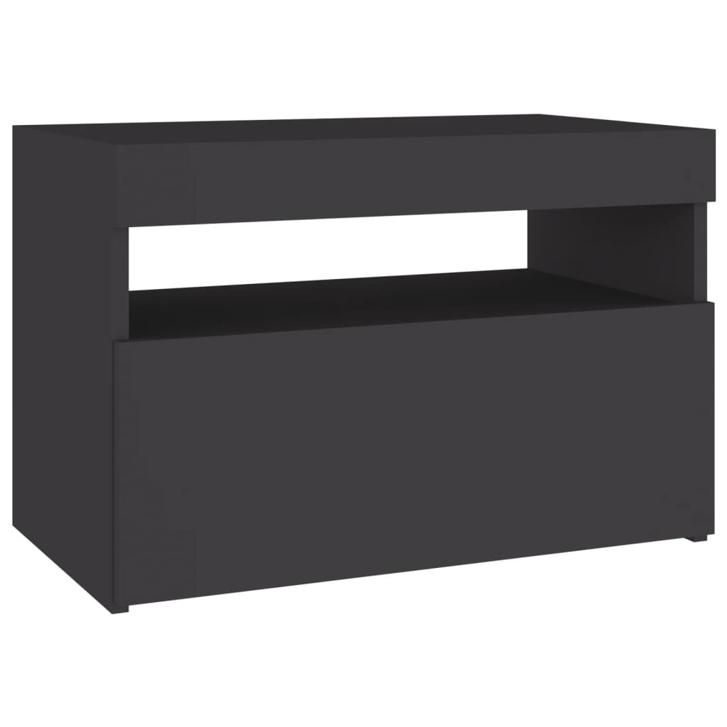 vidaXL TV Stand with LED Lights Gray 23.6"x13.8"x15.7"