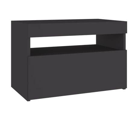 vidaXL TV Stand with LED Lights Gray 23.6"x13.8"x15.7"