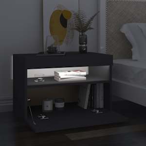 vidaXL Televizoriaus spintelė su LED apšvietimu, pilka, 60x35x40cm