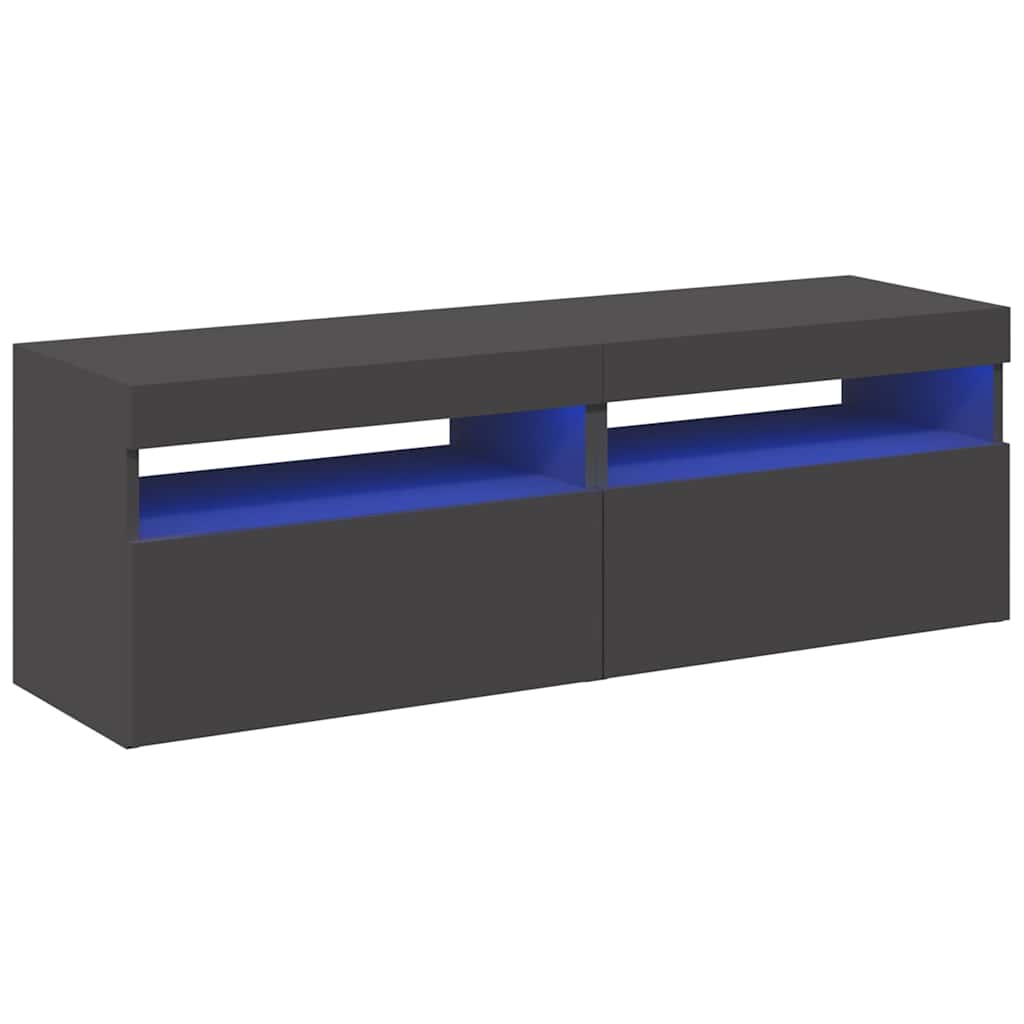vidaXL TV skříňky s LED osvětlením 2 ks šedé 60 x 35 x 40 cm