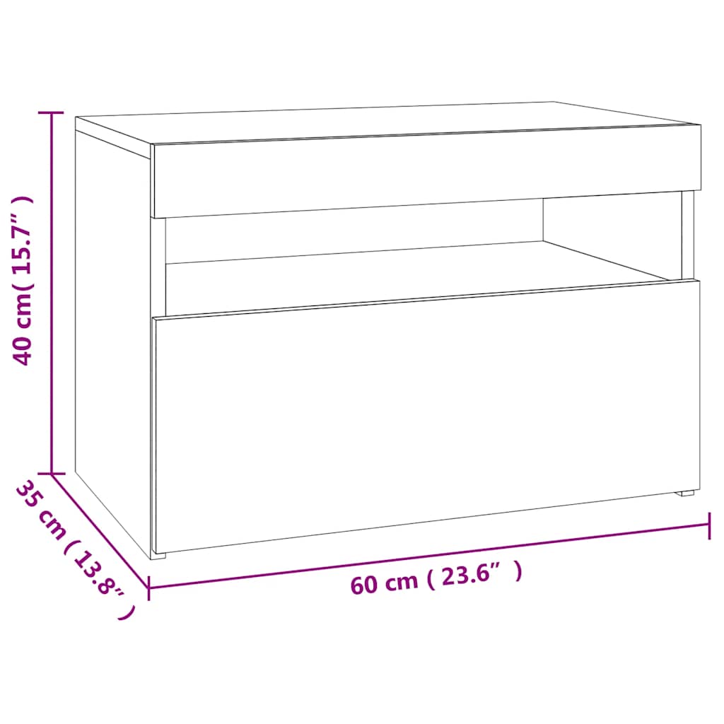TV skříňka s LED osvětlením dub sonoma 60 x 35 x 40 cm - obrázek 19