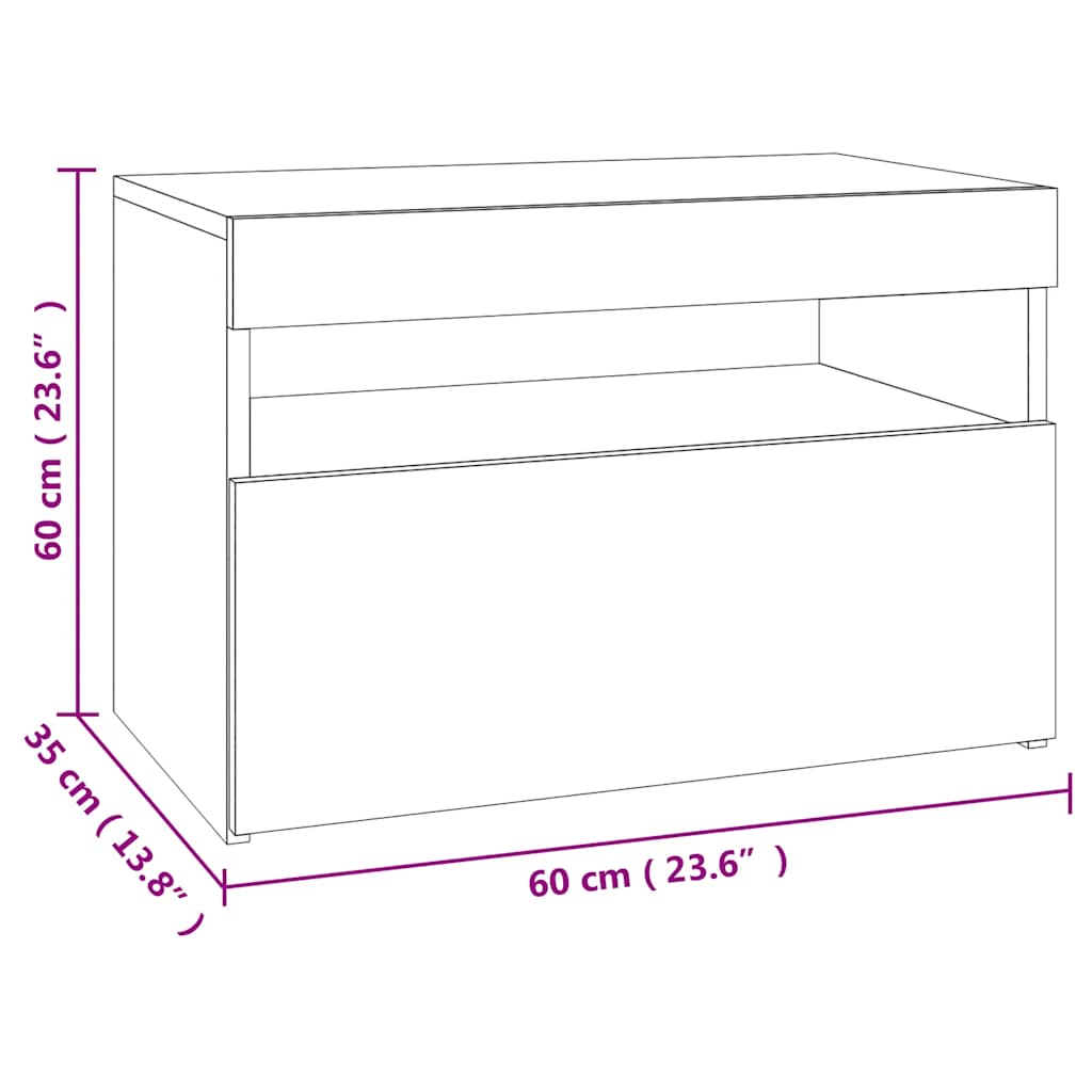 TV skříňka s LED osvětlením betonově šedá 60 x 35 x 40 cm - obrázek 18