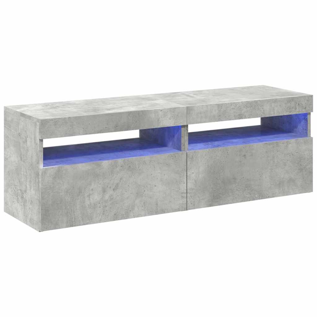 

vidaXL TV Cabinets with LED Lights 2 pcs Concrete Gray 23.6"x13.8"x15.7"