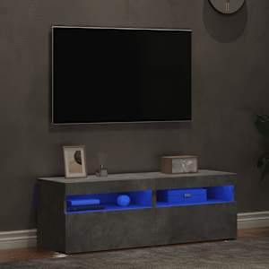 TV omarica z LED lučkami 2 kosa betonsko siva 60x35x40 cm
