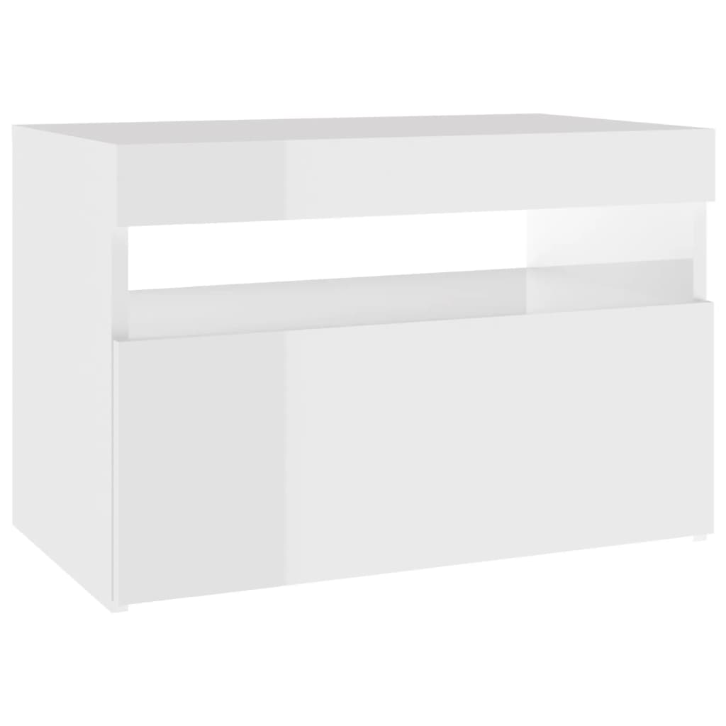 

vidaXL Tv-meubel met LED-verlichting 60x35x40 cm hoogglans wit
