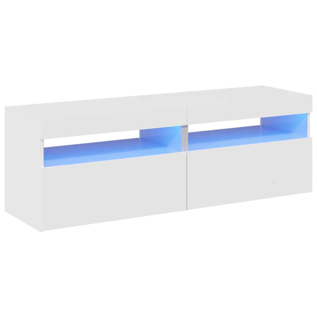 vidaXL TV skříňky s LED osvětlením 2 ks bílé vysoký lesk 60x35x40 cm