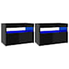 vidaXL telerialus LED-tuledega, 2 tk, k&otilde;rgl&auml;ikega, must, 60x35x40 cm