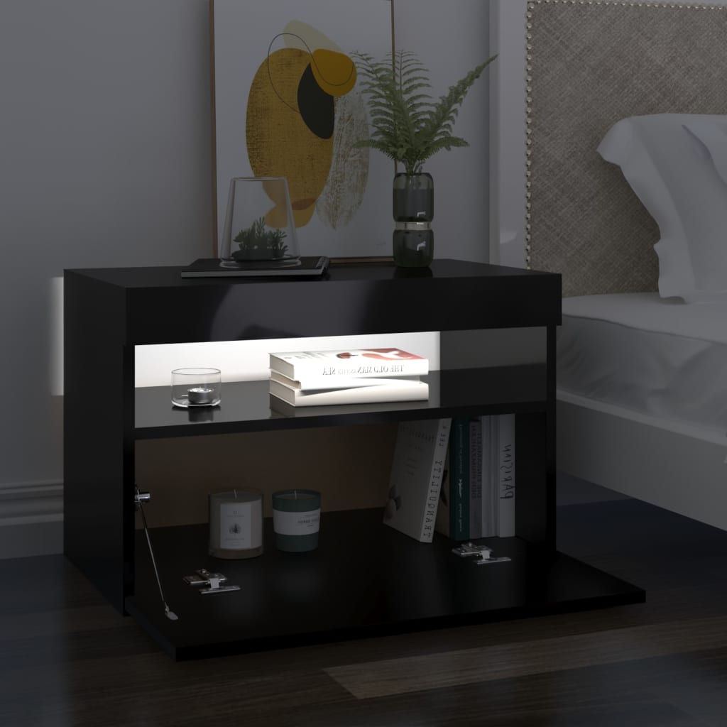 

vidaXL Tv-meubelen 2 st met LED-verlichting 60x35x40 cm hoogglans zwart