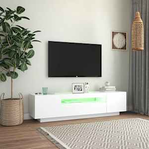 TV skříňka s LED osvětlením bílá 160 x 35 x 40 cm - obrázek 5