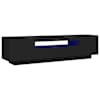 vidaXL telerialus LED-tuledega, must, 160 x 35 x 40 cm