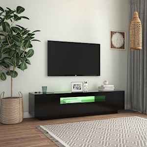 TV skříňka s LED osvětlením černá 160 x 35 x 40 cm - obrázek 3