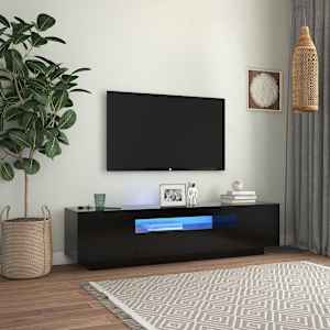 TV skříňka s LED osvětlením černá 160 x 35 x 40 cm - obrázek 1