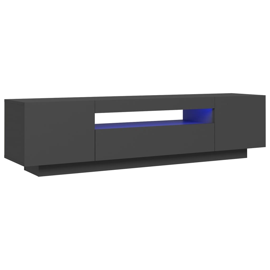 

vidaXL TV Cabinet with LED Lights Gray 63"x13.8"x15.7"