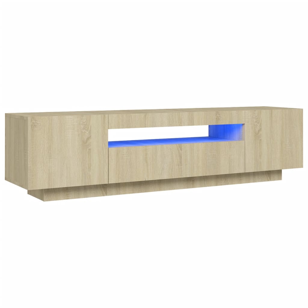 

vidaXL TV Cabinet with LED Lights Sonoma Oak 63"x13.8"x15.7"